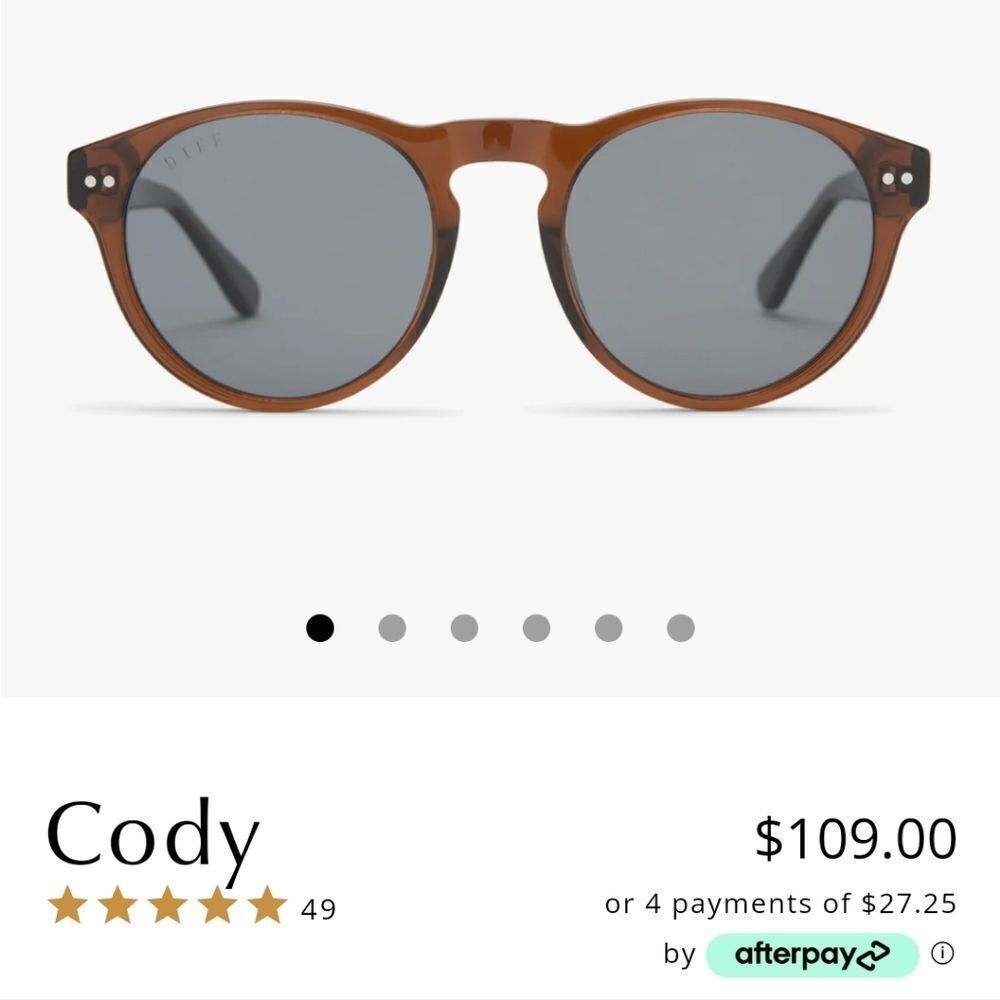 DIFF Cody Retro Chic Preppy MCM Style Whiskey Brown‎ Sunglasses